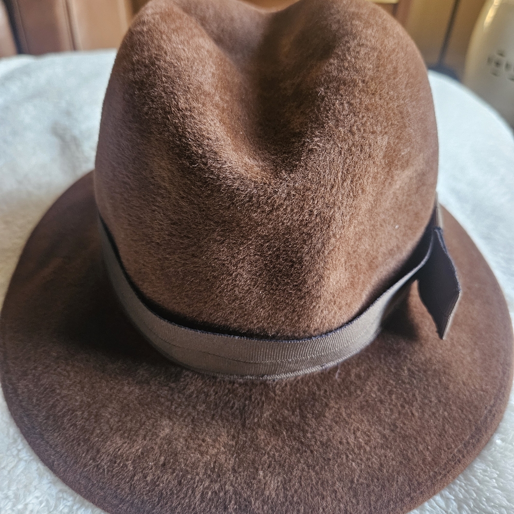 Vintage MadCap 100% Wool Brown Women's Hat with Ribbon Detail - Picture 3 of 6